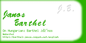 janos barthel business card